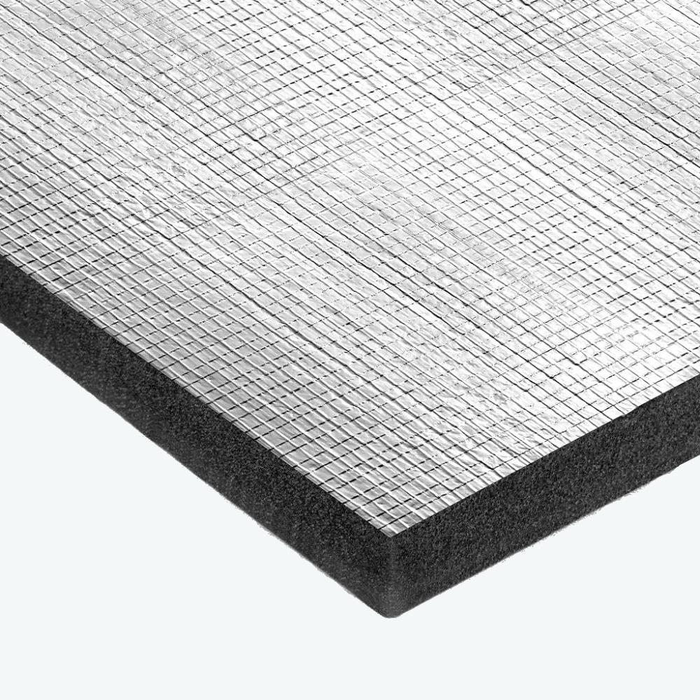 Sound insulation with heat reflective top layer